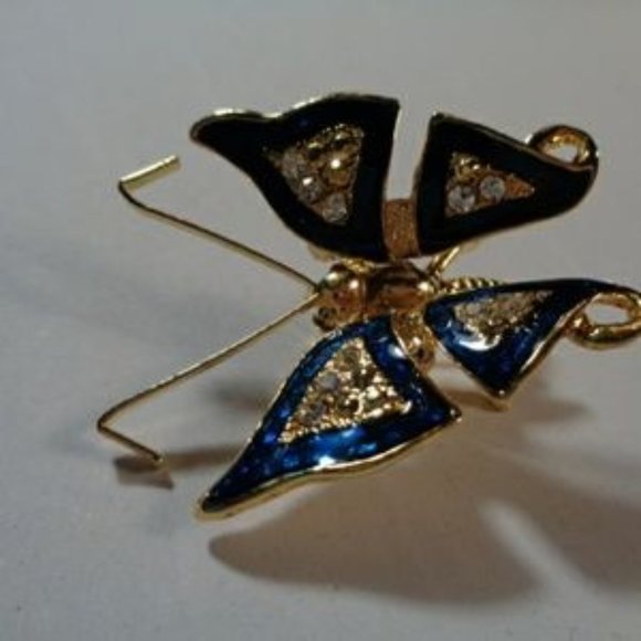 Vintage Goldtone butterfly brooch pin pendant - Picture 4 of 7